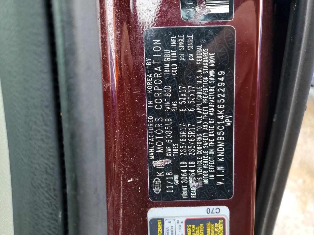 2019 KIA SEDONA LX photo 12