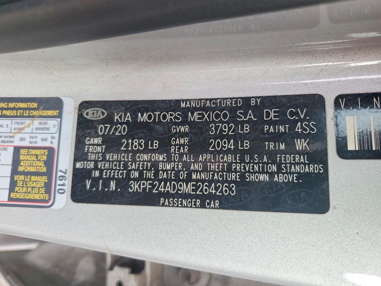 2021 KIA FORTE FE photo 12