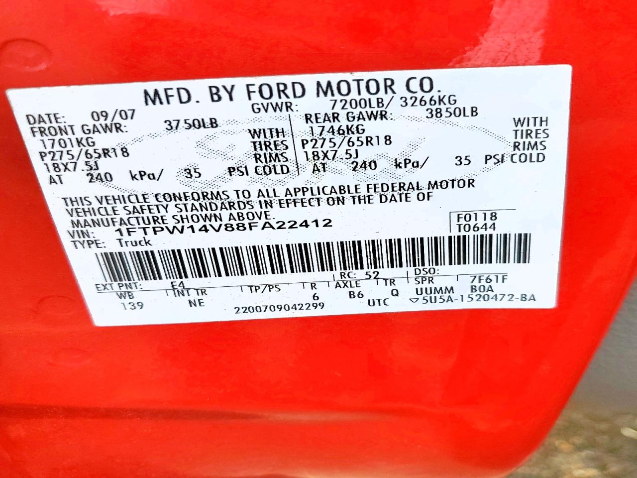 2008 FORD F150 SUPERCREW photo 12
