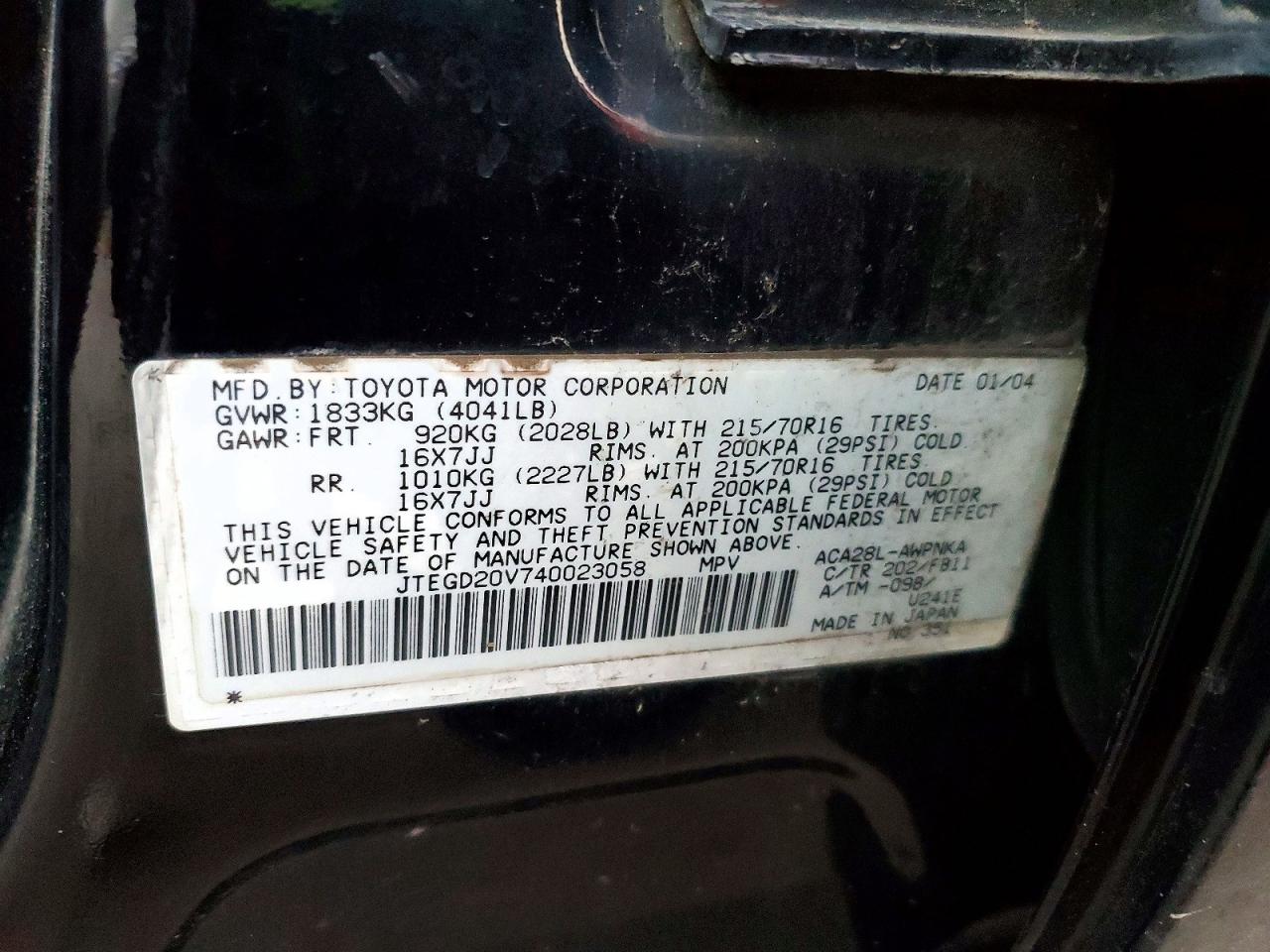 2004 TOYOTA RAV4 photo 12