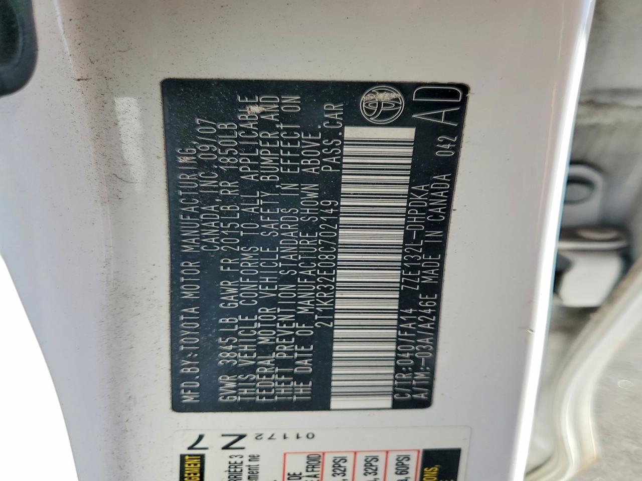 2008 TOYOTA COROLLA MATRIX XR photo 12