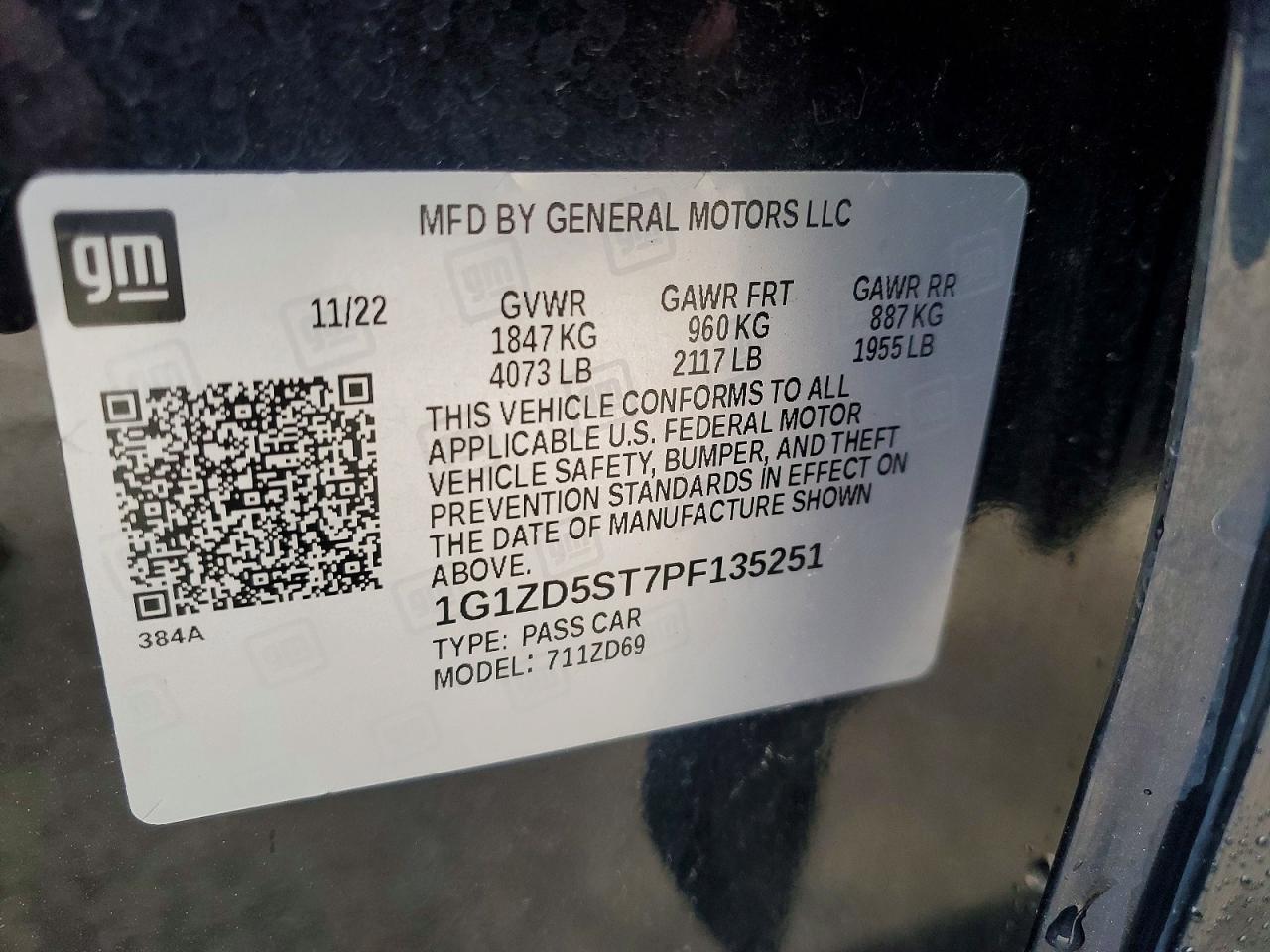 2023 CHEVROLET MALIBU LT photo 12