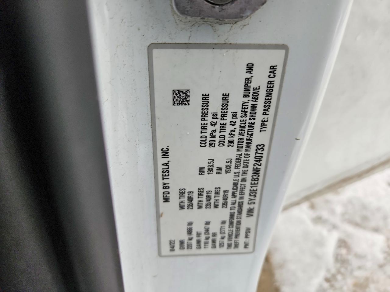 2022 TESLA MODEL 3 photo 13