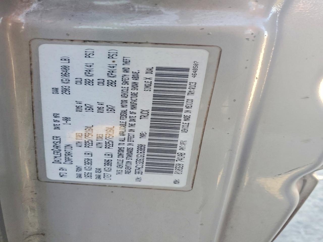 2001 DODGE RAM 1500 photo 12
