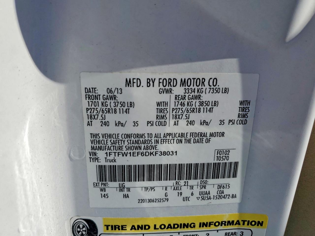 2013 FORD F150 SUPERCREW photo 12