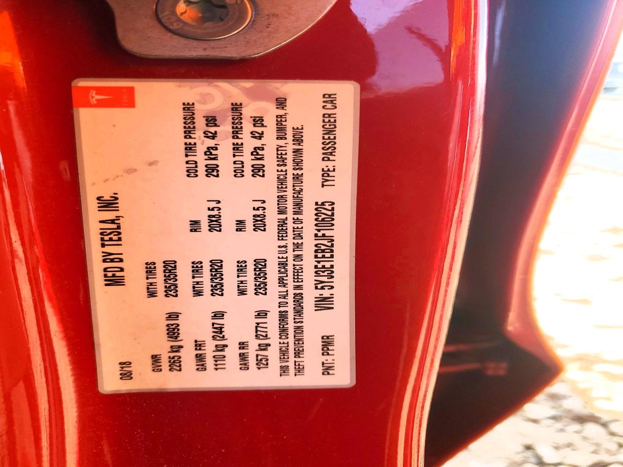 2018 TESLA MODEL 3 photo 13