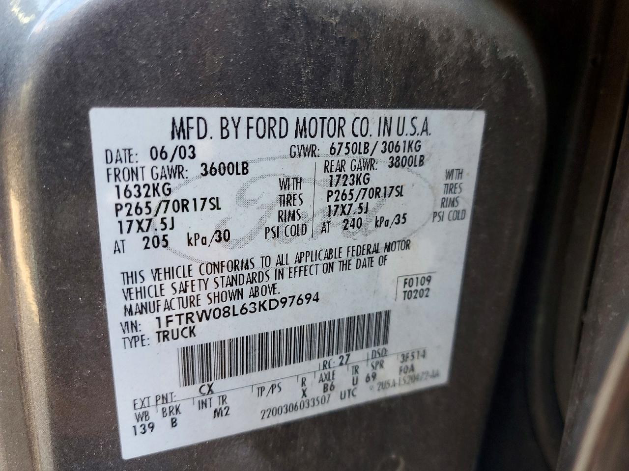 2003 FORD F150 SUPERCREW photo 12