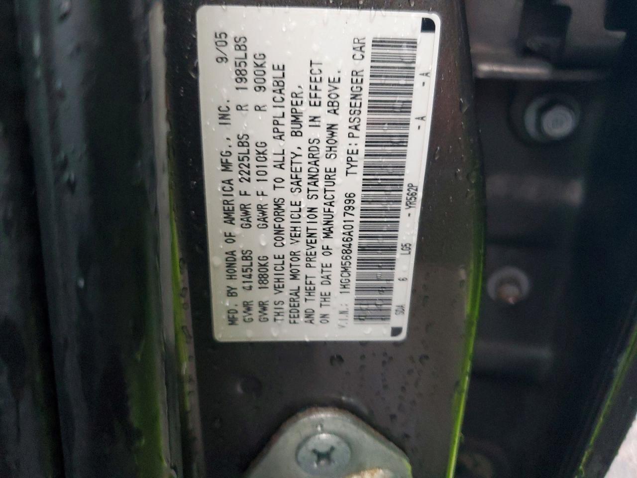 2006 HONDA ACCORD EX photo 12