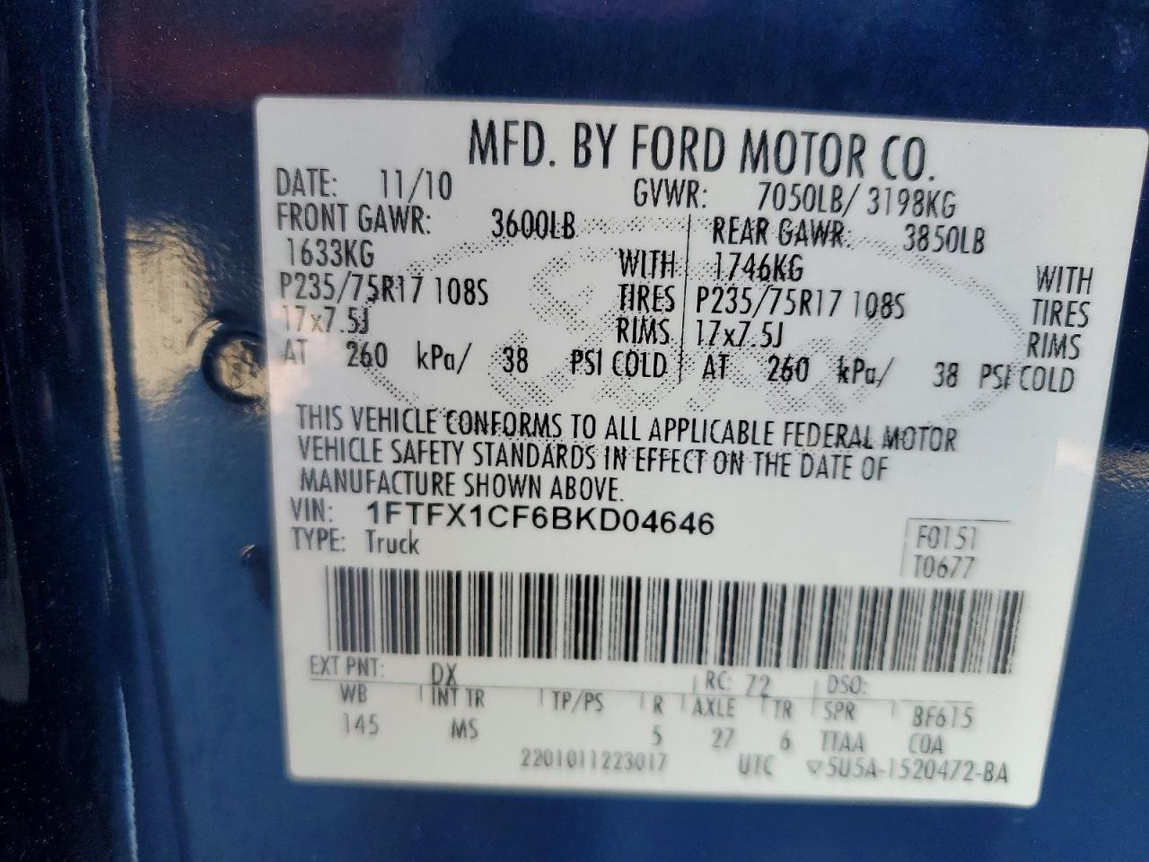 2011 FORD F150 SUPER CAB photo 12