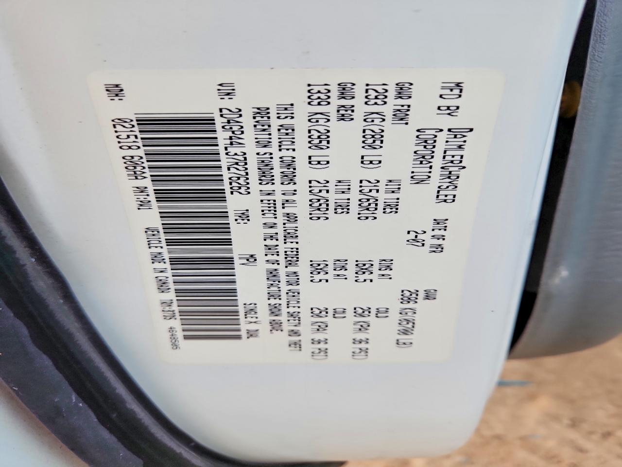 2007 DODGE GRAND CARAVAN SXT photo 13