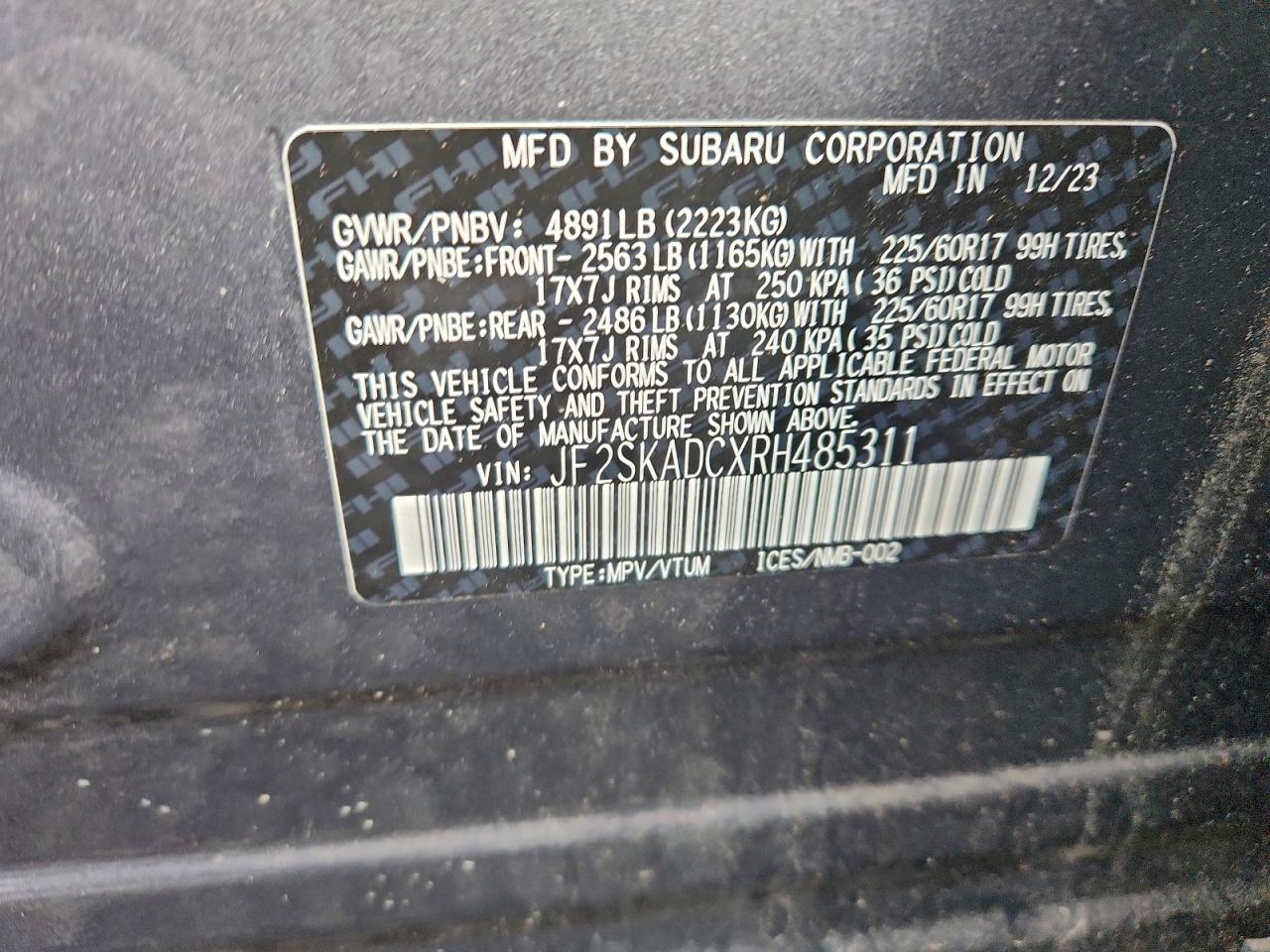 2024 SUBARU FORESTER PREMIUM photo 14