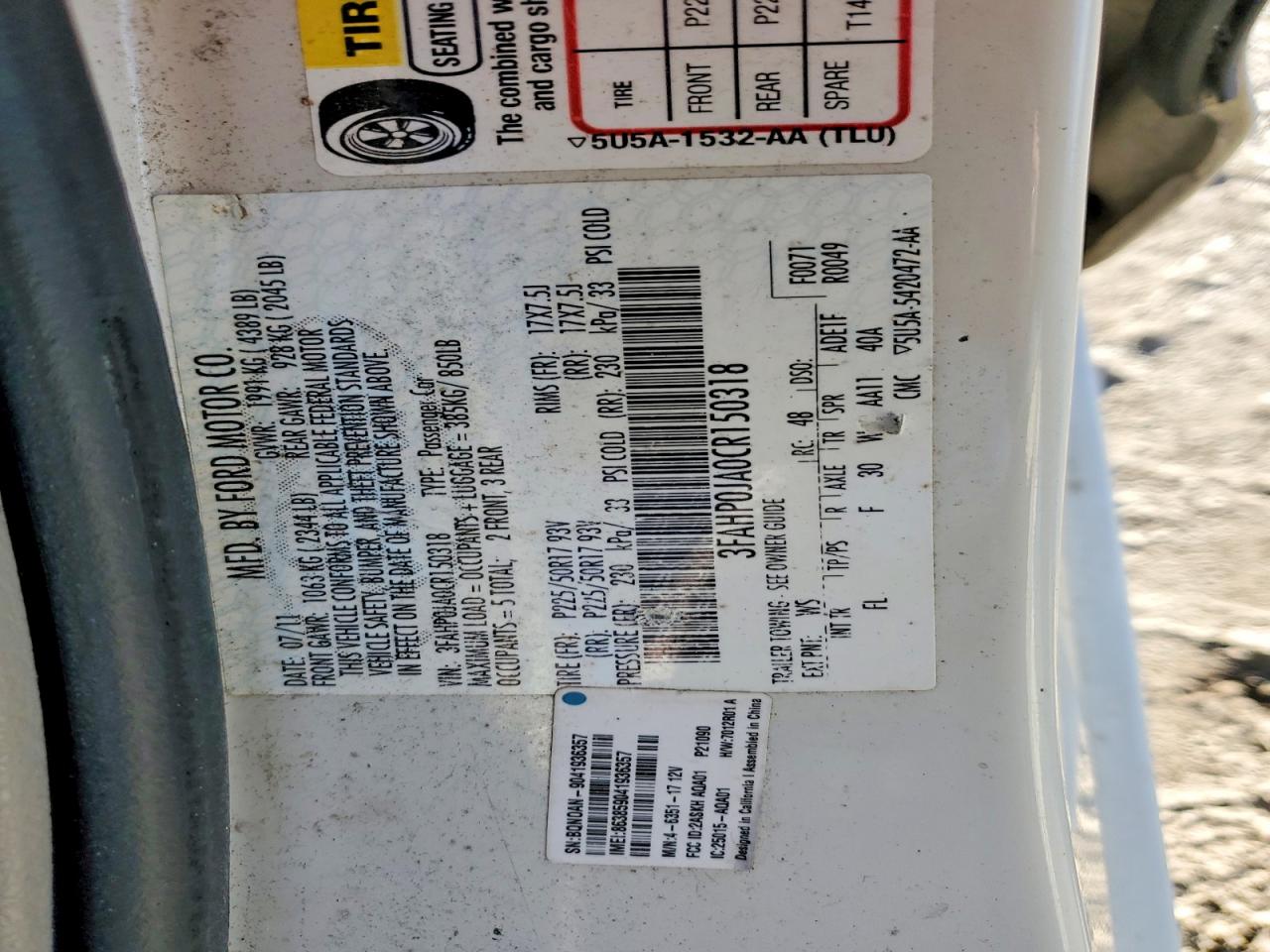 2012 FORD FUSION SEL photo 13