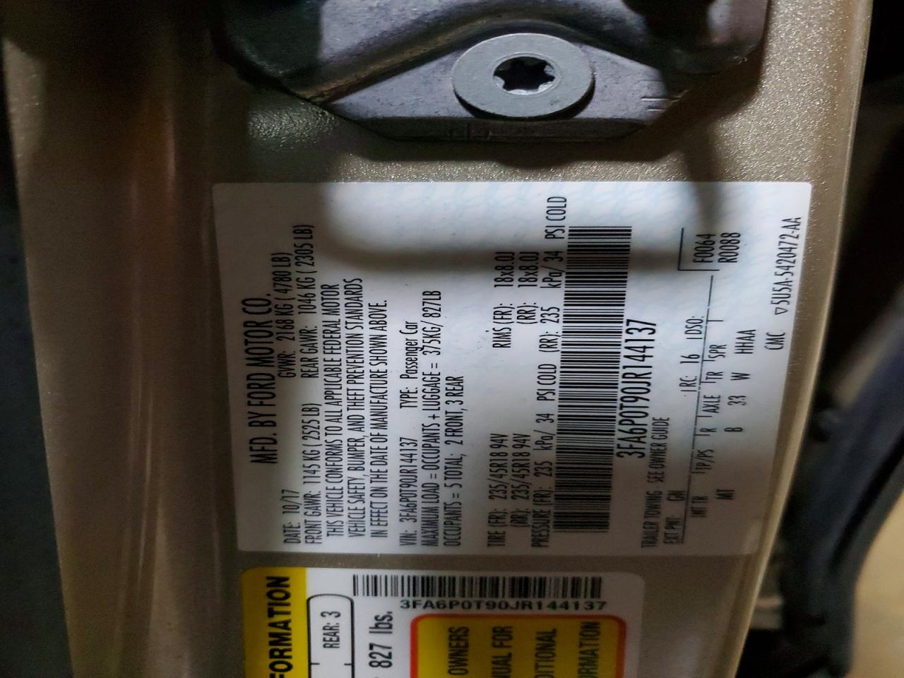 2018 FORD FUSION SE photo 13