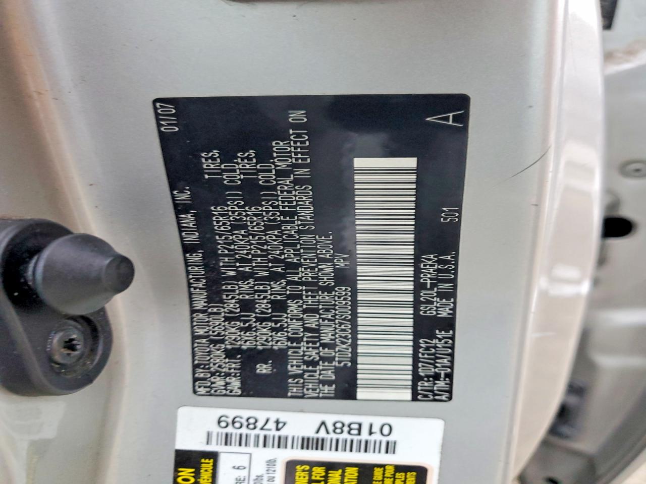 2007 TOYOTA SIENNA CE photo 14