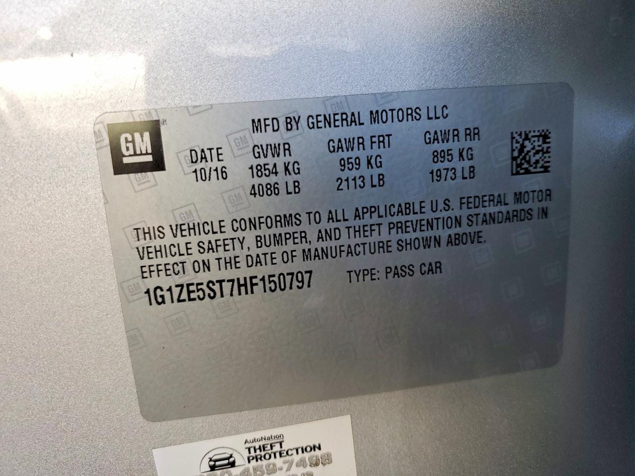2017 CHEVROLET MALIBU LT photo 12