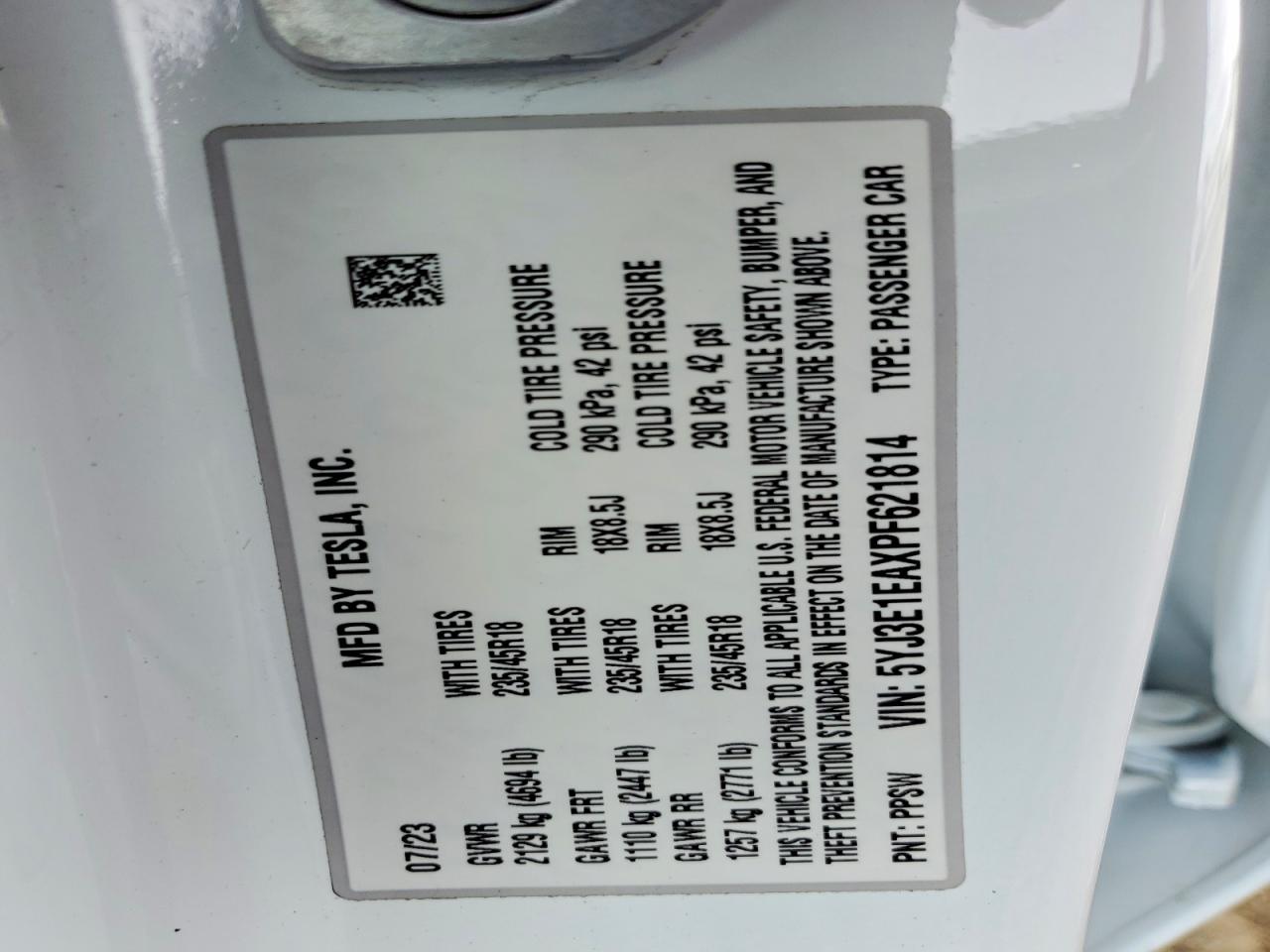 2023 TESLA MODEL 3 photo 23