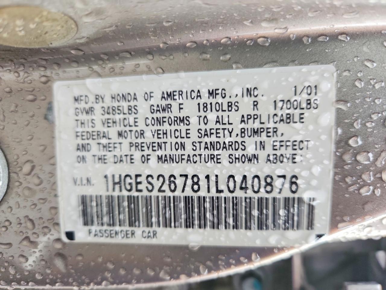 2001 HONDA CIVIC EX photo 12