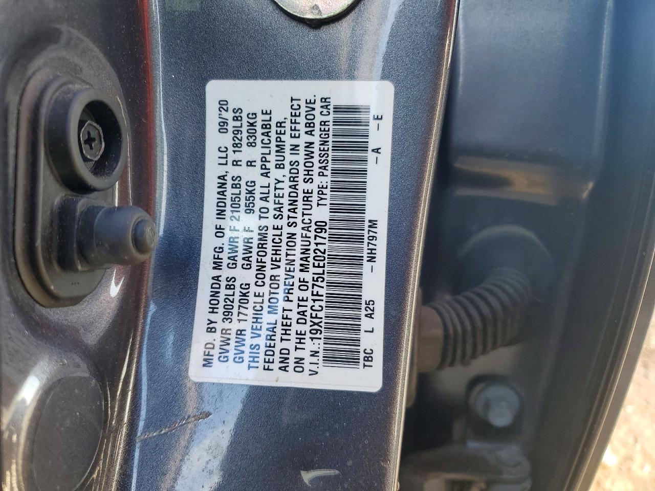 2020 HONDA CIVIC EXL photo 13