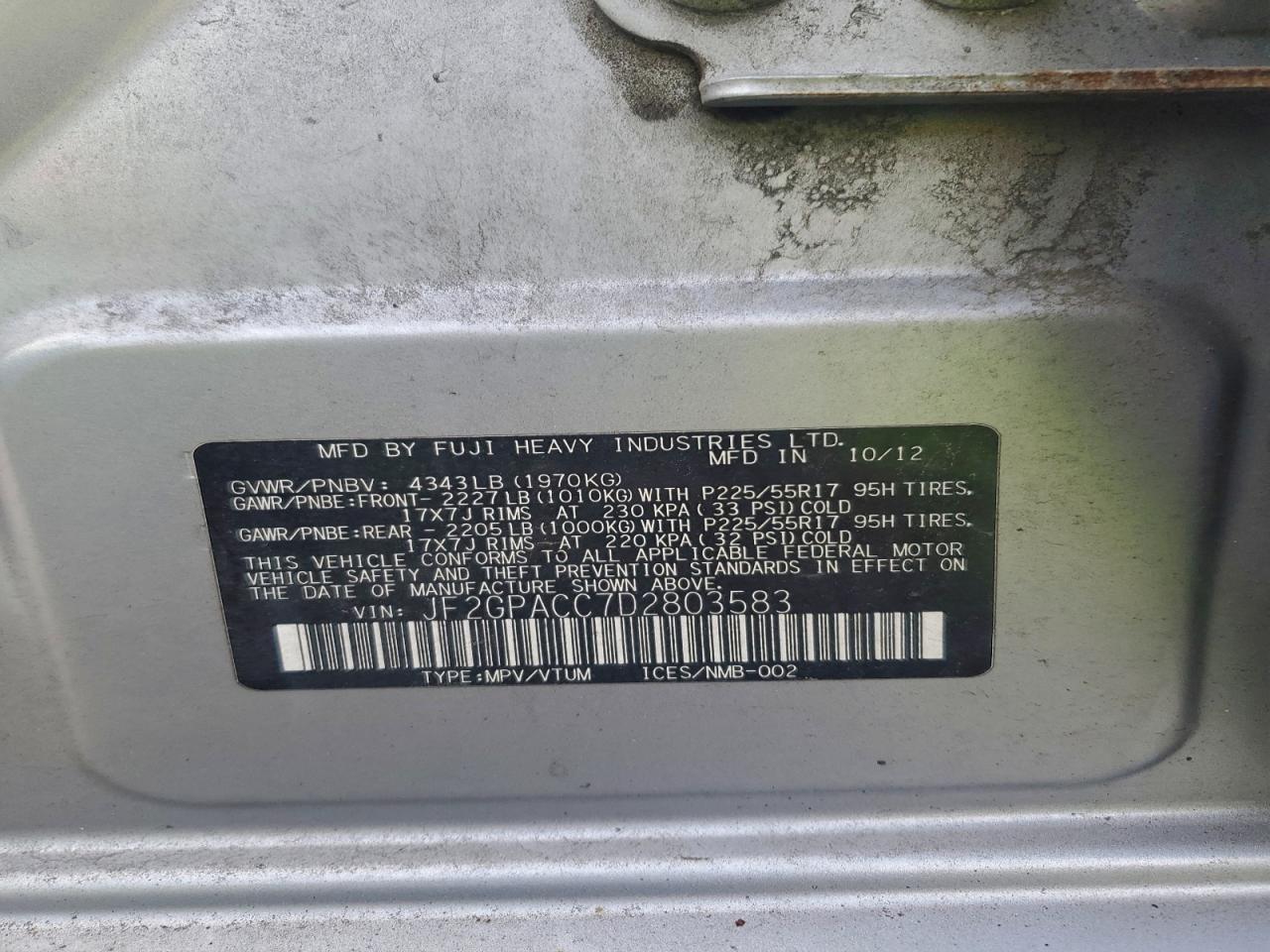 2013 SUBARU XV CROSSTREK 2.0 PREMIUM photo 13