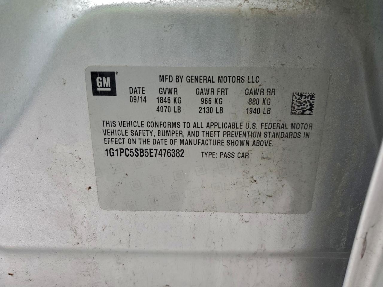 2014 CHEVROLET CRUZE LT photo 12