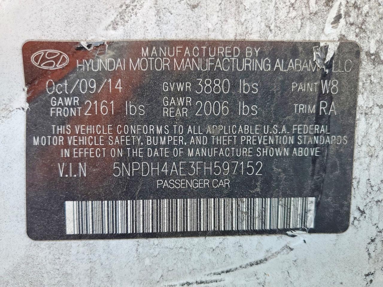2015 HYUNDAI ELANTRA SE photo 12