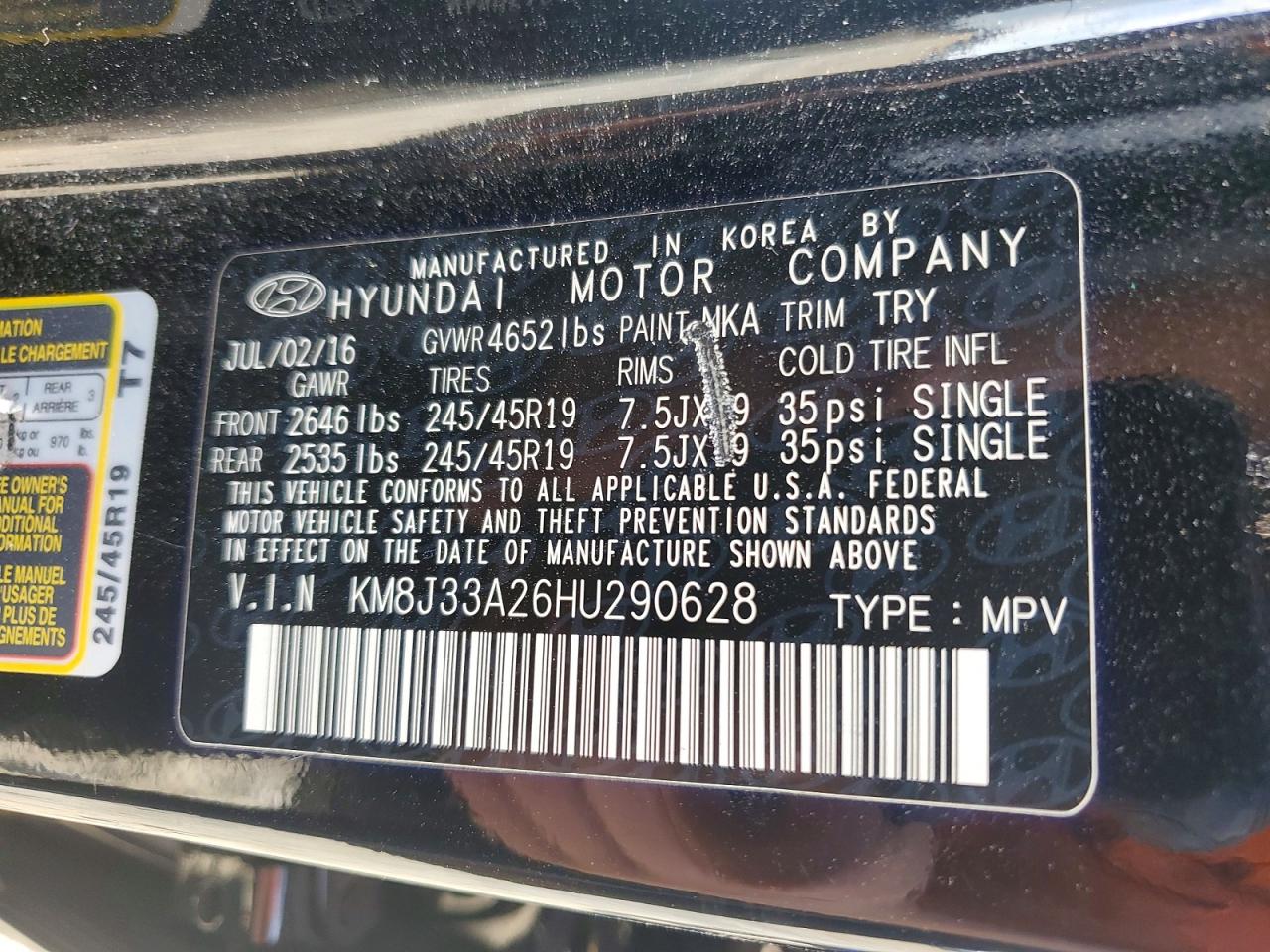 2017 HYUNDAI TUCSON LIMITED photo 14