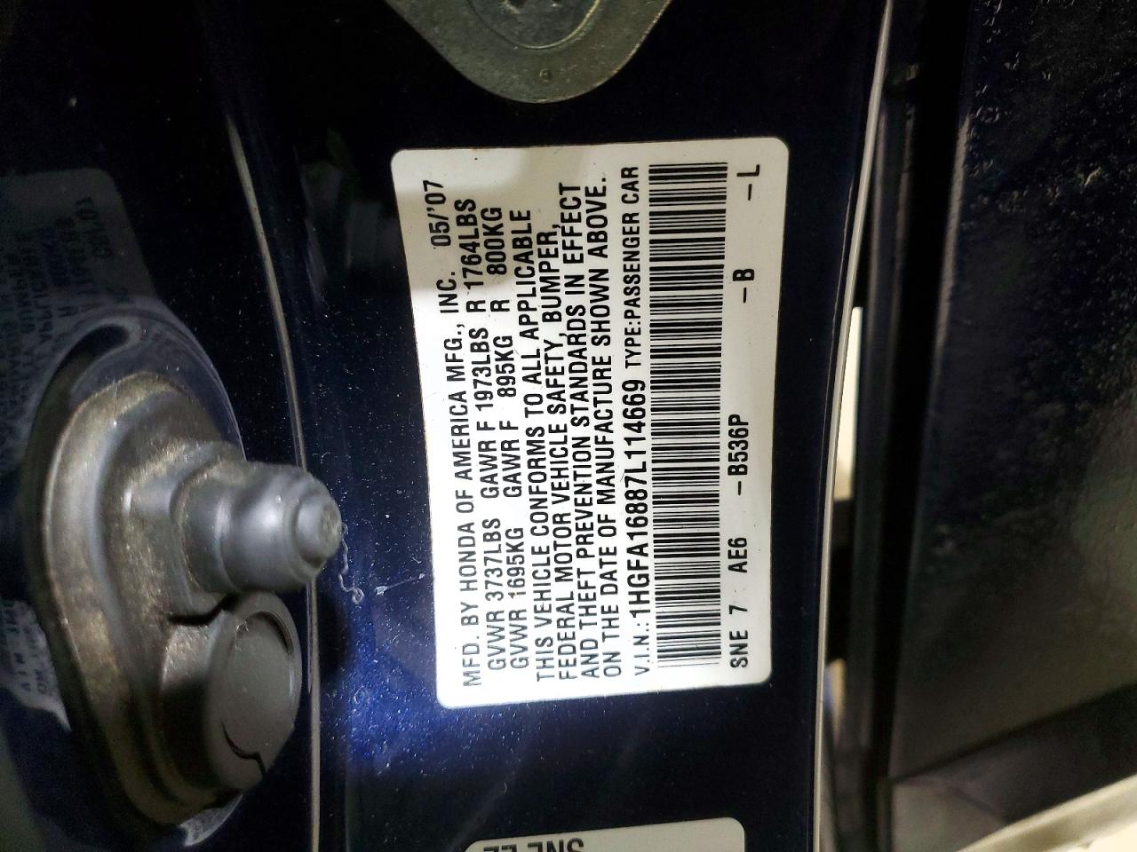 2007 HONDA CIVIC EX photo 12