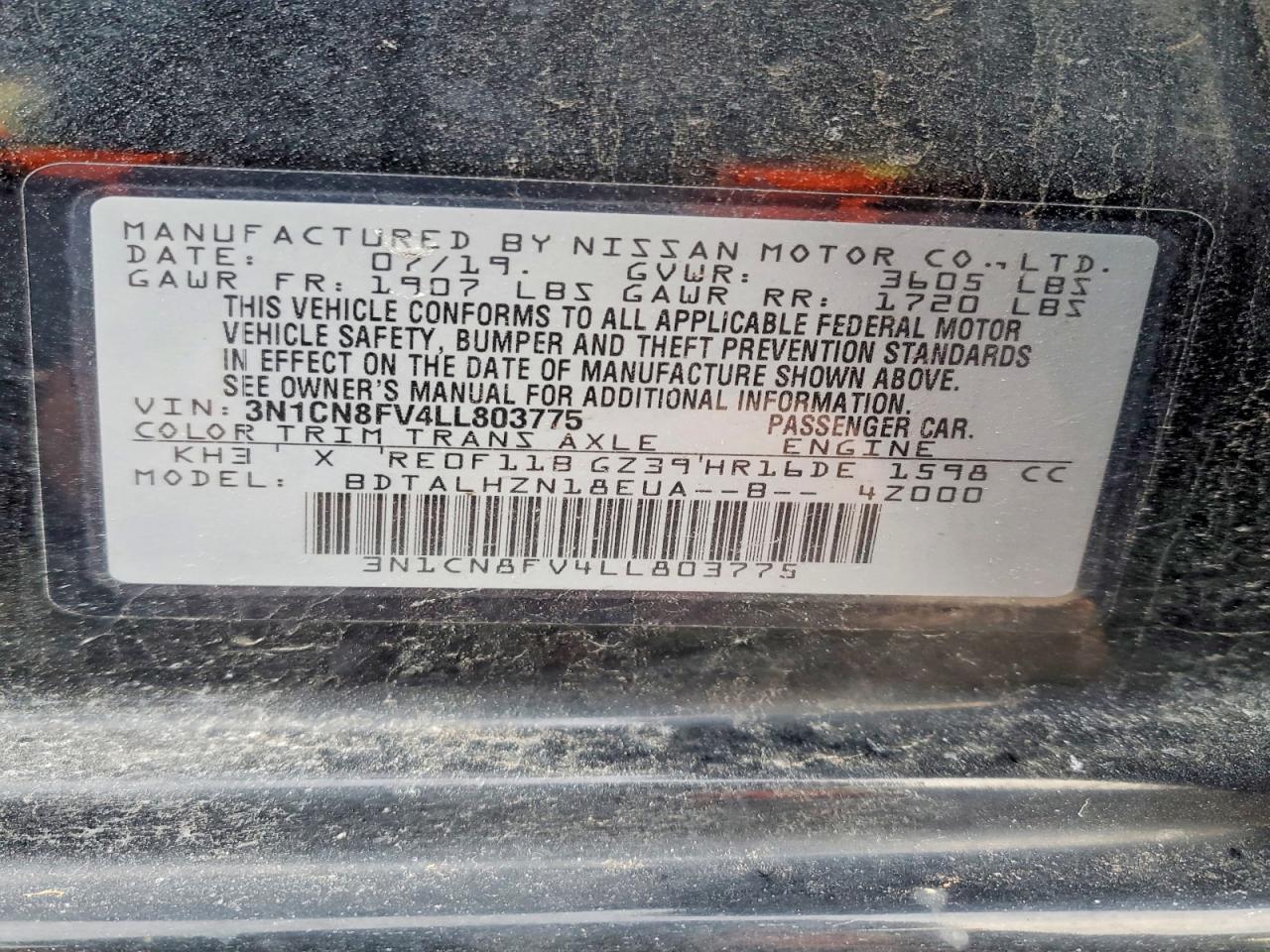 2020 NISSAN VERSA SR photo 23