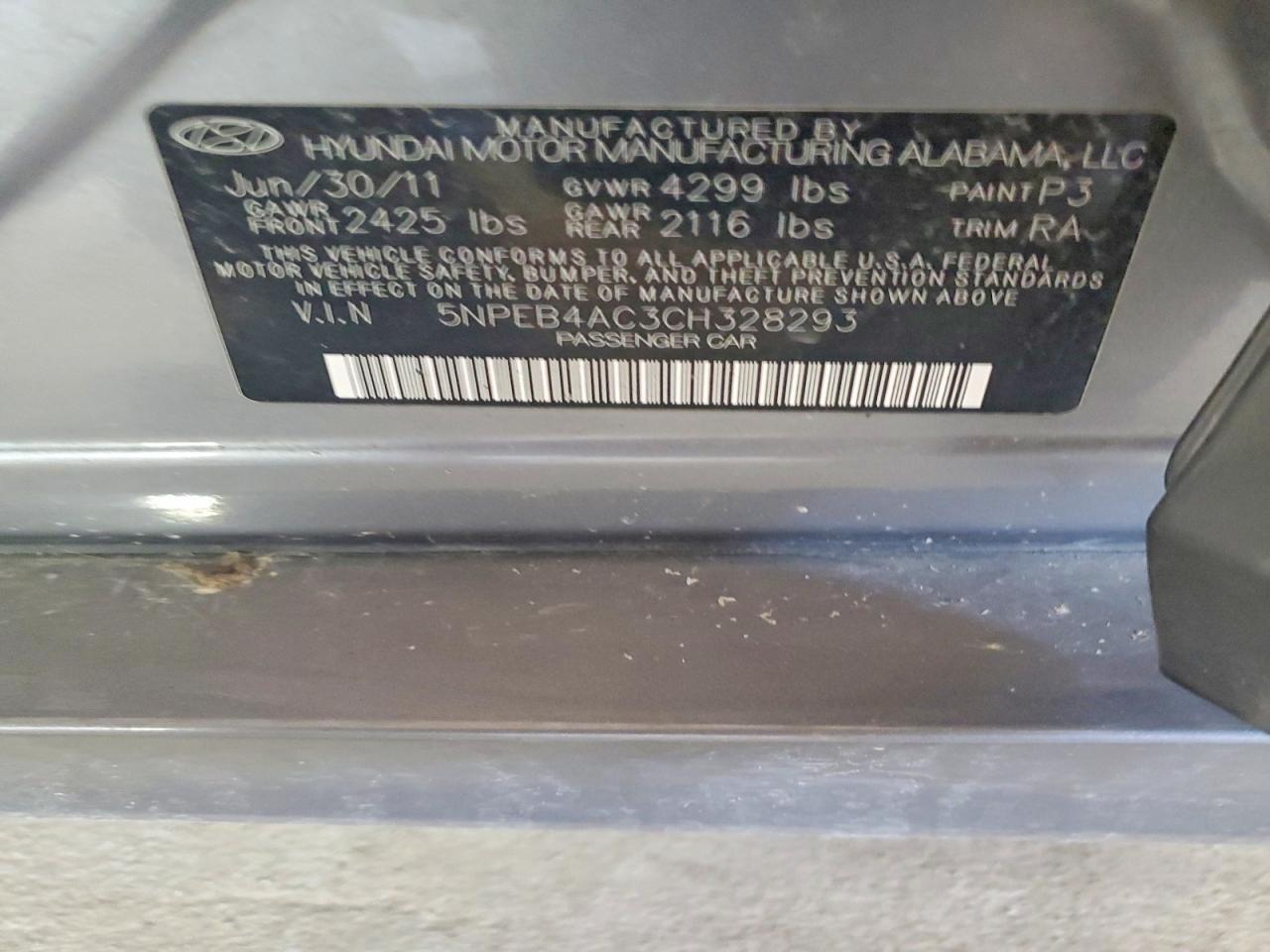 2012 HYUNDAI SONATA GLS photo 34