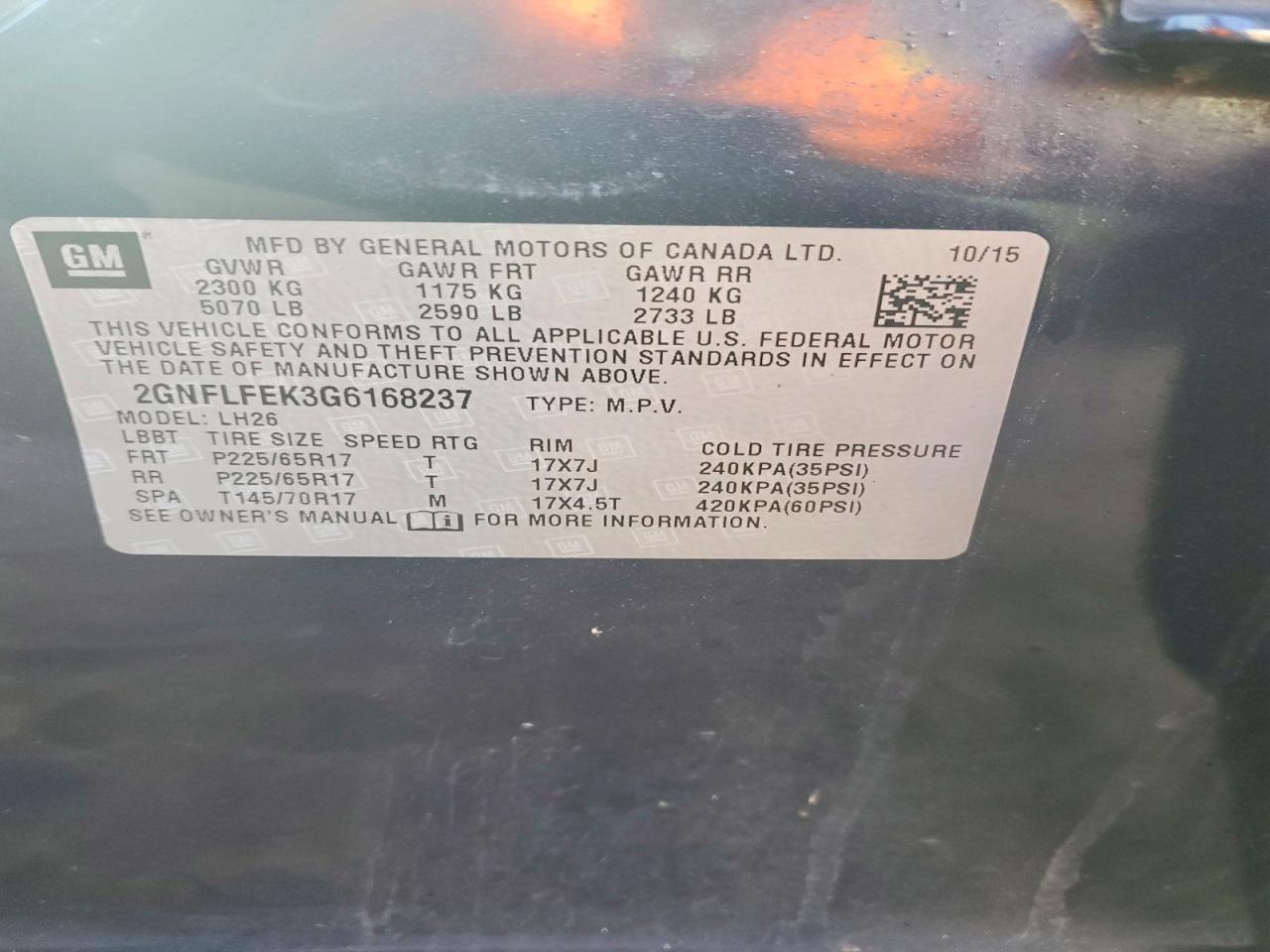 2016 CHEVROLET EQUINOX LT photo 13