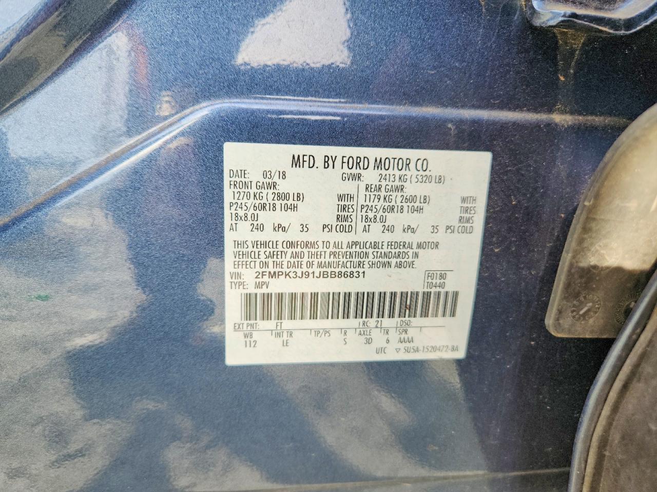 2018 FORD EDGE SEL photo 13