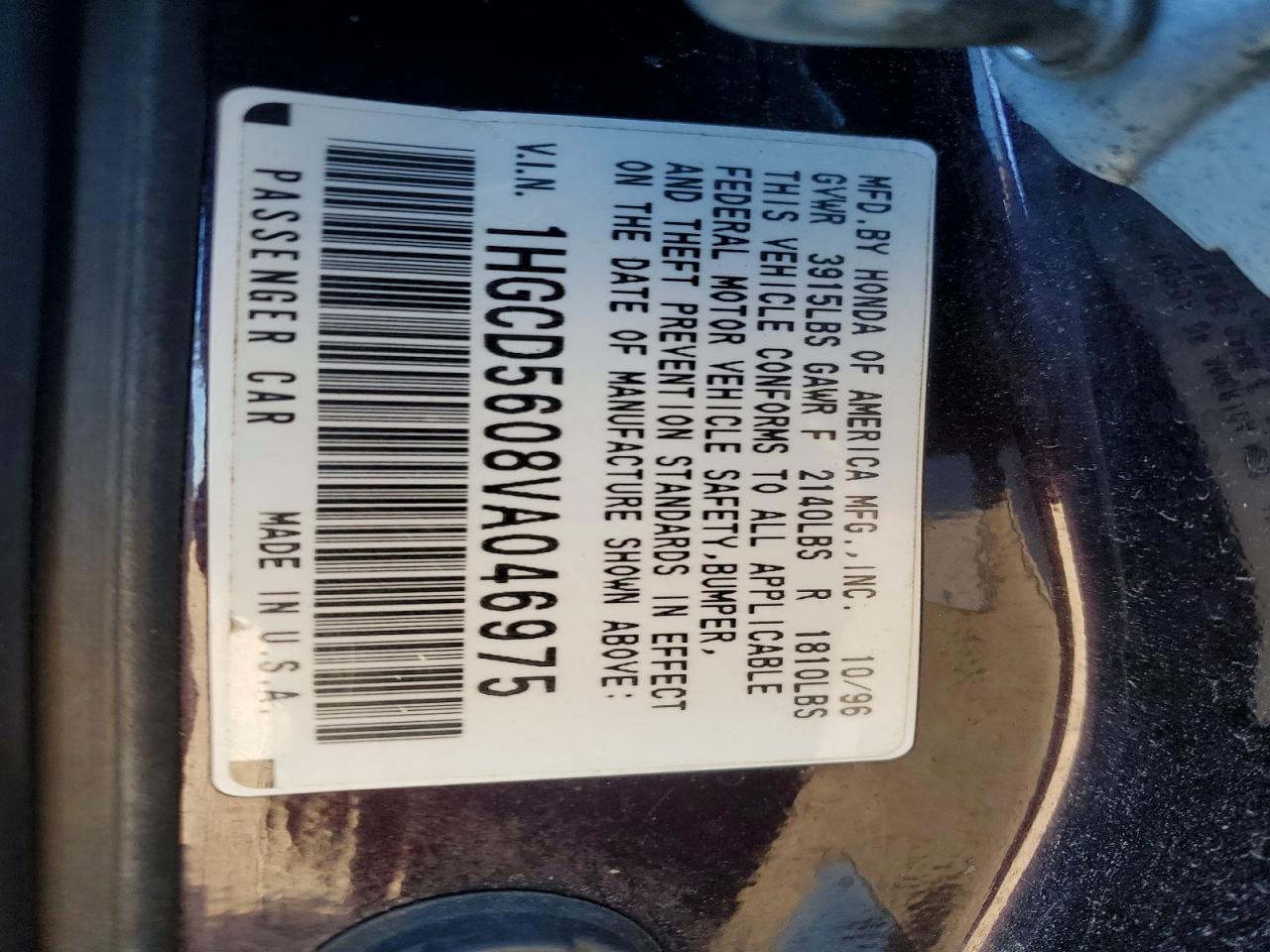 1997 HONDA ACCORD SE photo 12