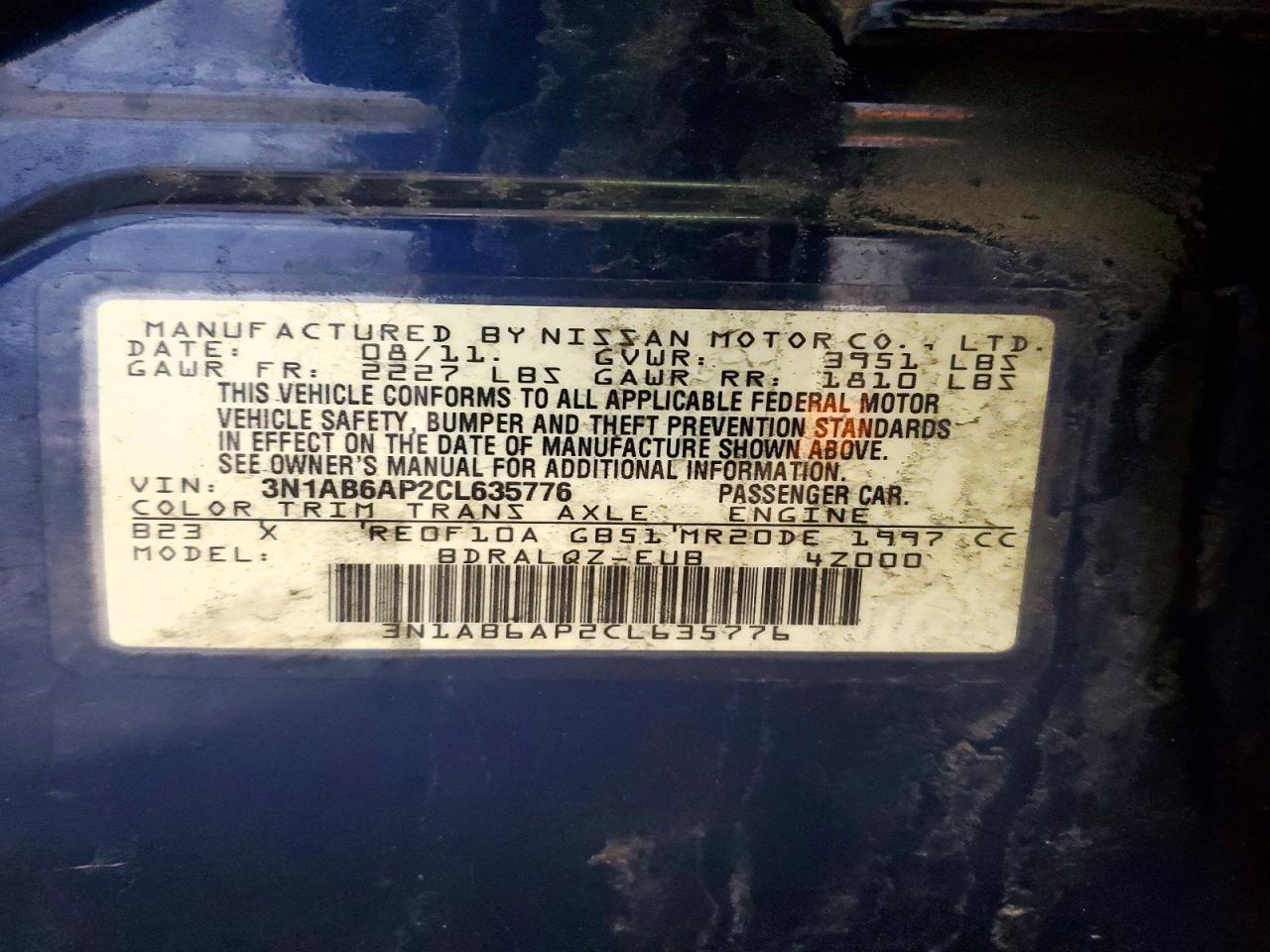 2012 NISSAN SENTRA 2.0 photo 12