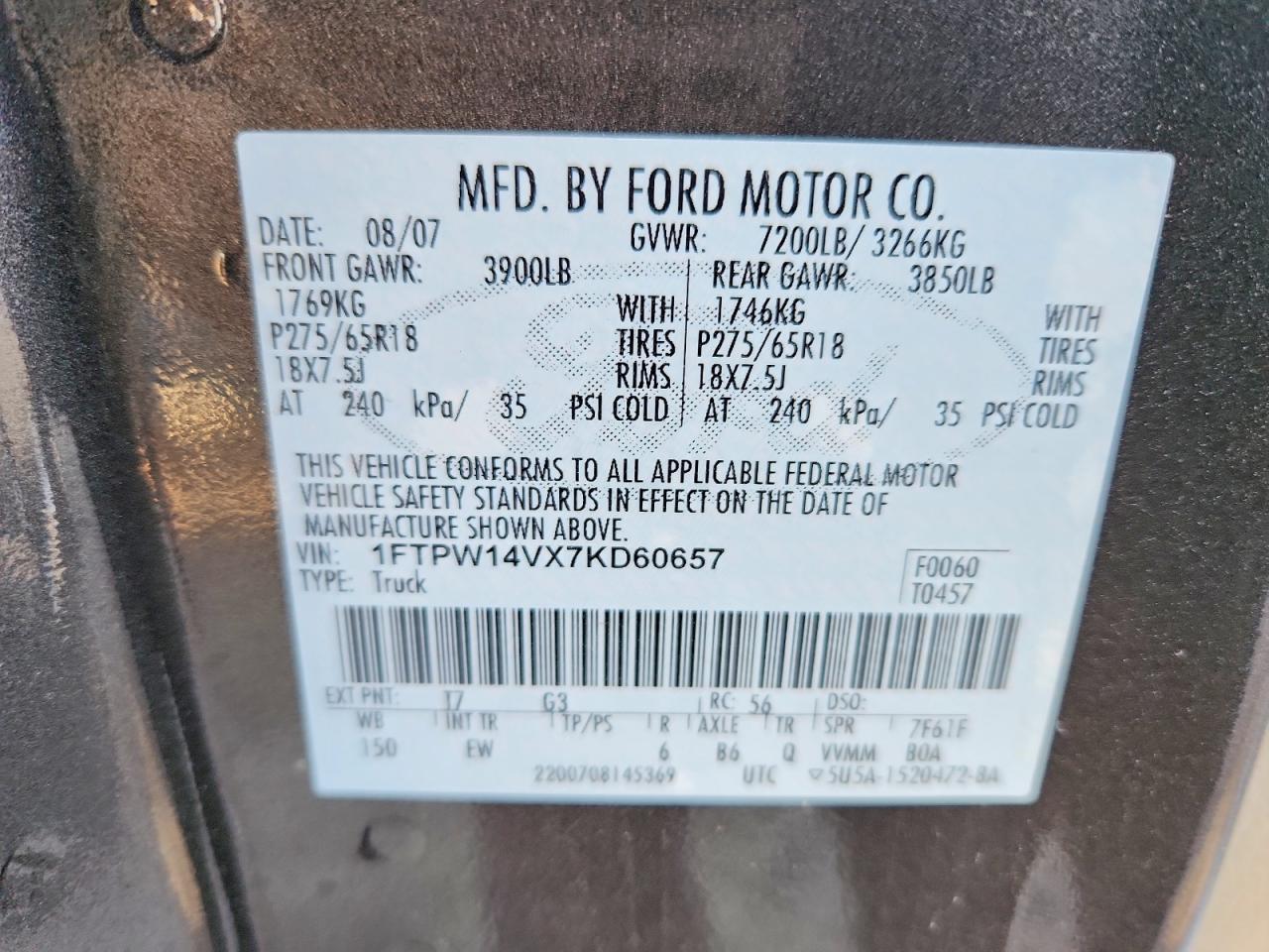 2007 FORD F150 SUPERCREW photo 12