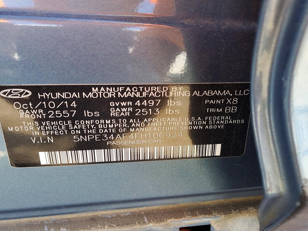 2015 HYUNDAI SONATA SPORT photo 13