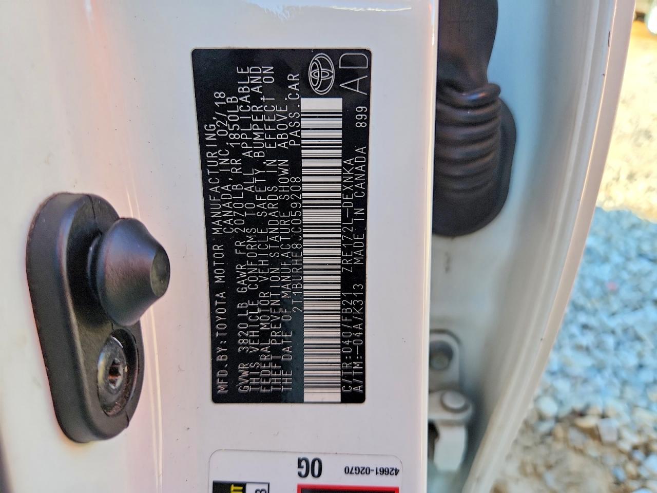2018 TOYOTA COROLLA L photo 13