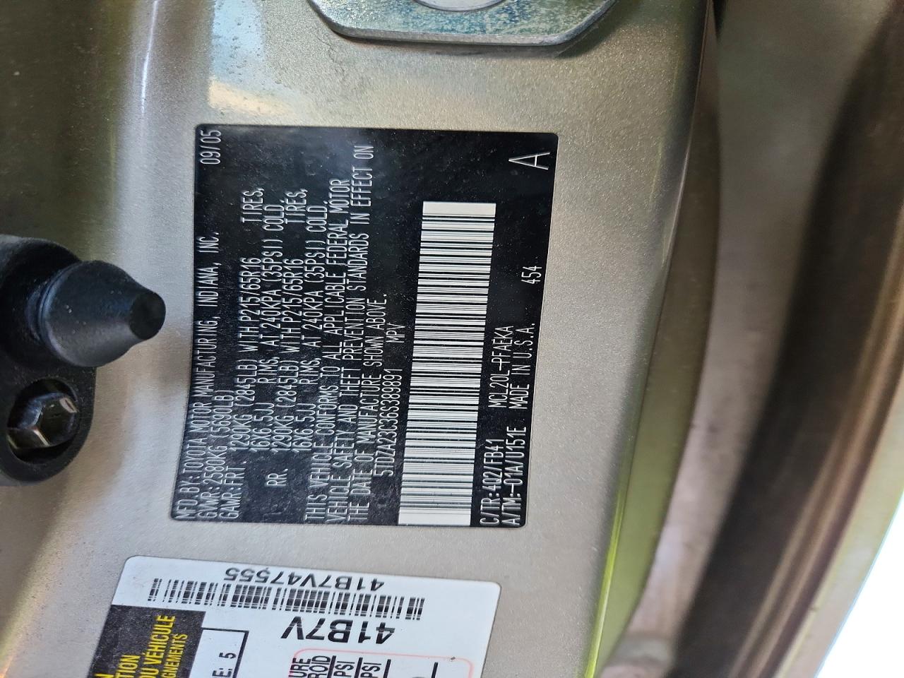 2006 TOYOTA SIENNA CE photo 13