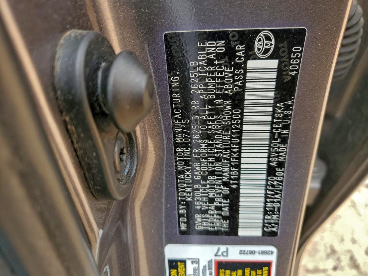 2015 TOYOTA CAMRY LE photo 25