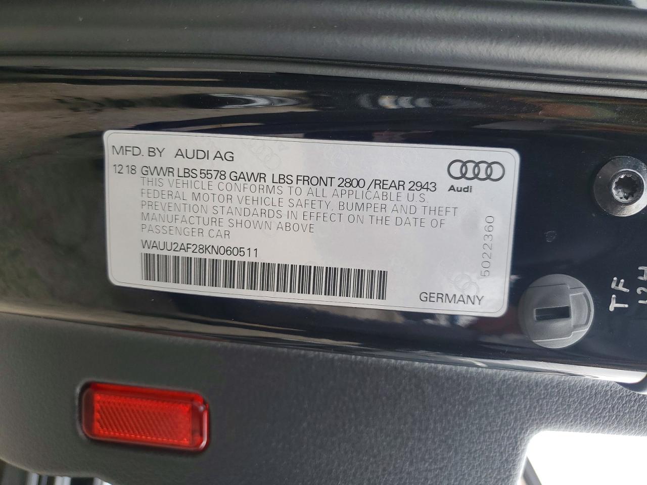 2019 AUDI A7 PREMIUM PLUS S-LINE photo 13