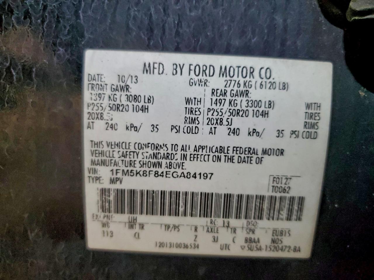 2014 FORD EXPLORER LIMITED photo 14