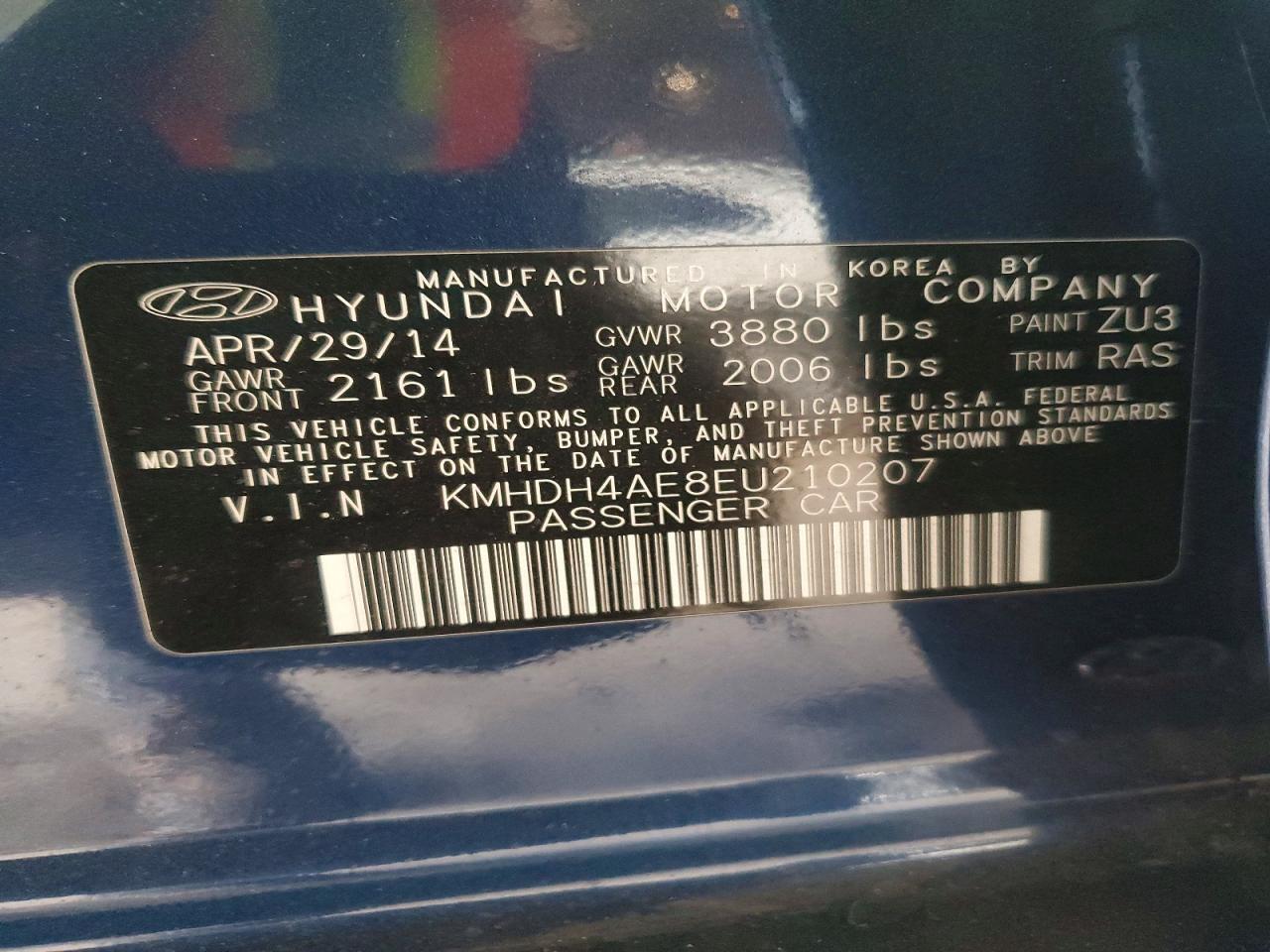 2014 HYUNDAI ELANTRA SE photo 13