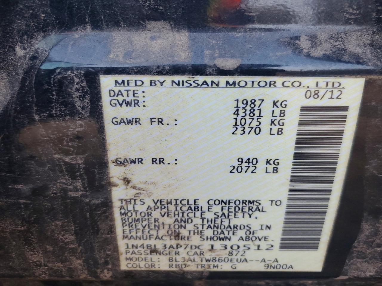 2013 NISSAN ALTIMA 3.5S photo 12