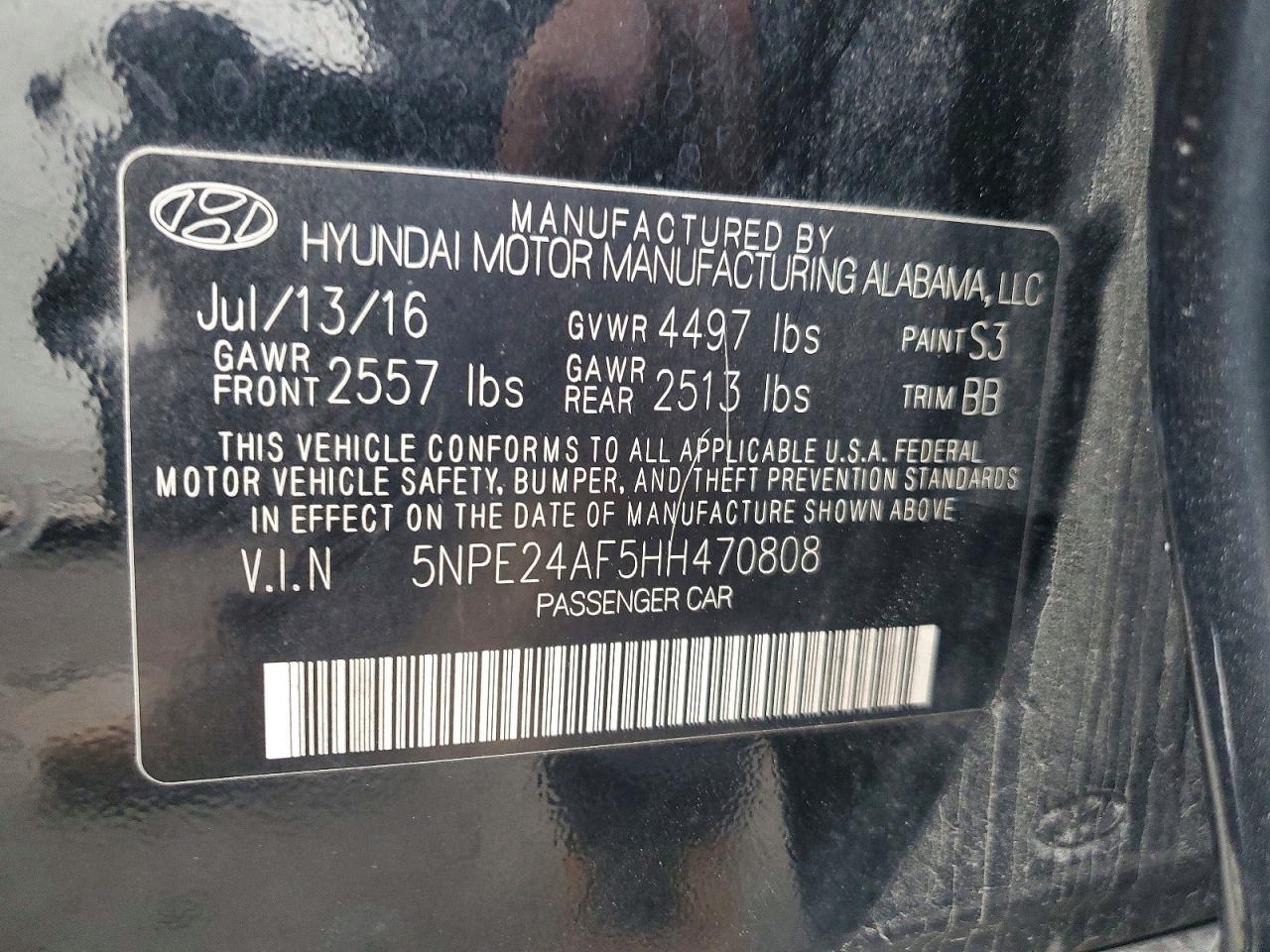2017 HYUNDAI SONATA SE photo 12