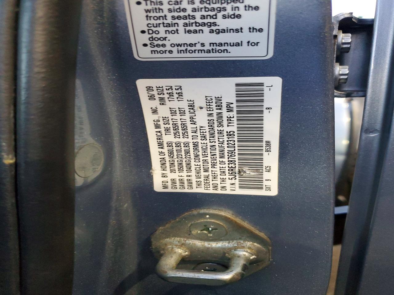 2009 HONDA CR-V EXL photo 12