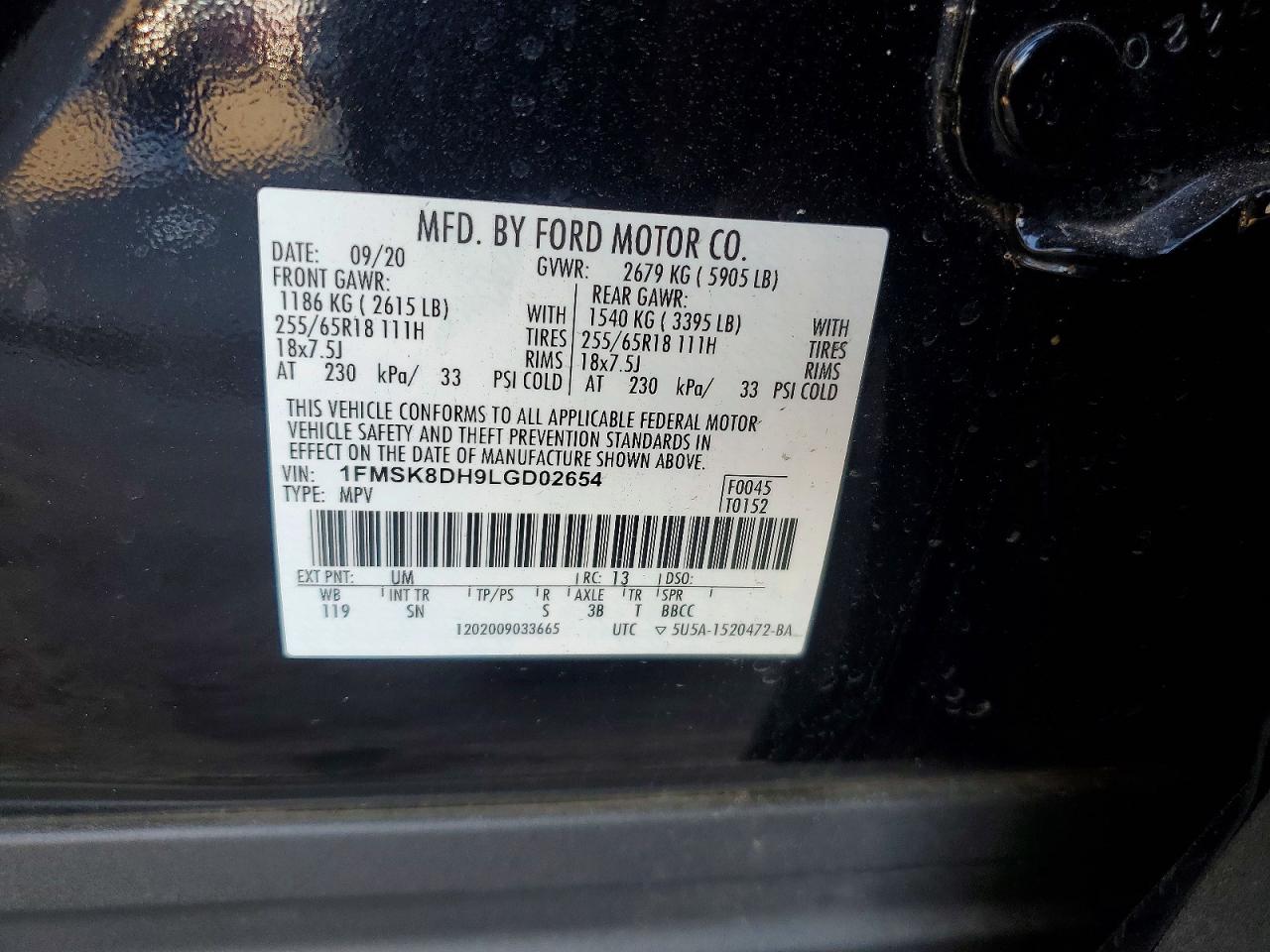 2020 FORD EXPLORER XLT photo 25