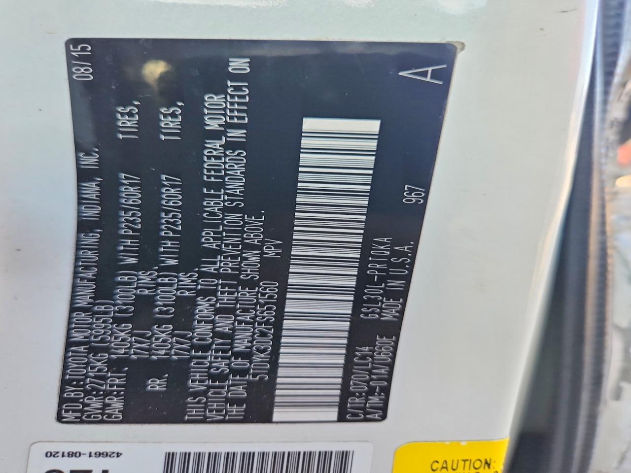2015 TOYOTA SIENNA XLE photo 13