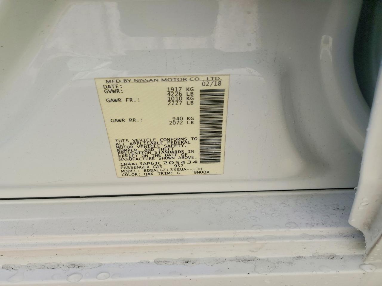 2018 NISSAN ALTIMA 2.5 photo 12
