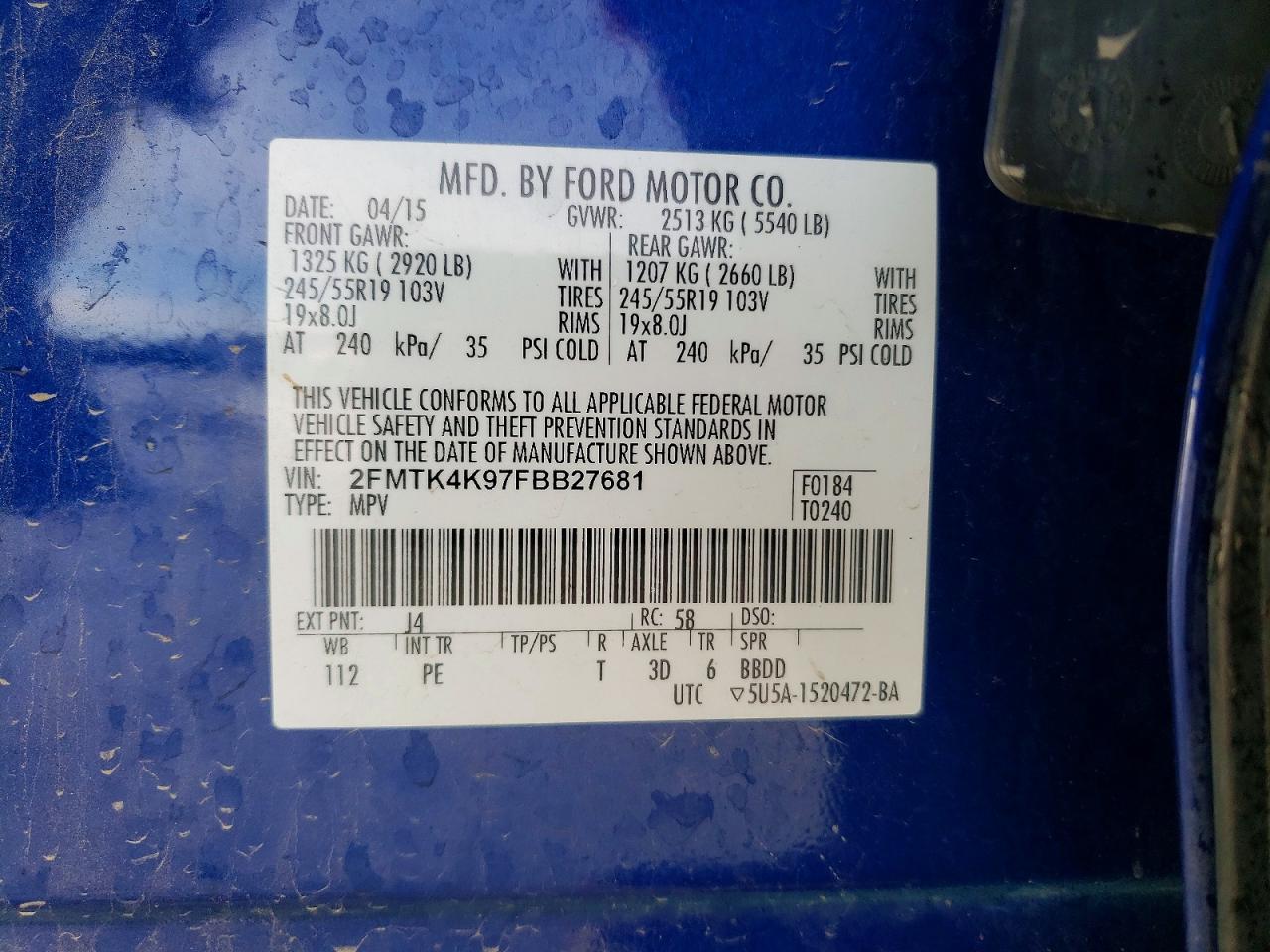 2015 FORD EDGE TITANIUM photo 37