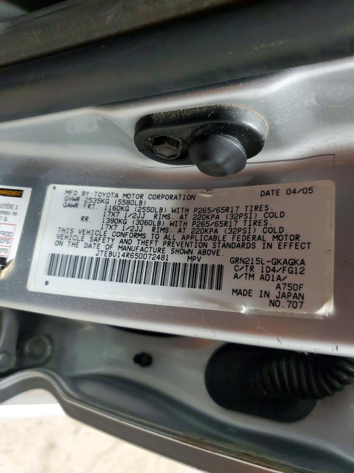 2005 TOYOTA 4RUNNER SR5 photo 13