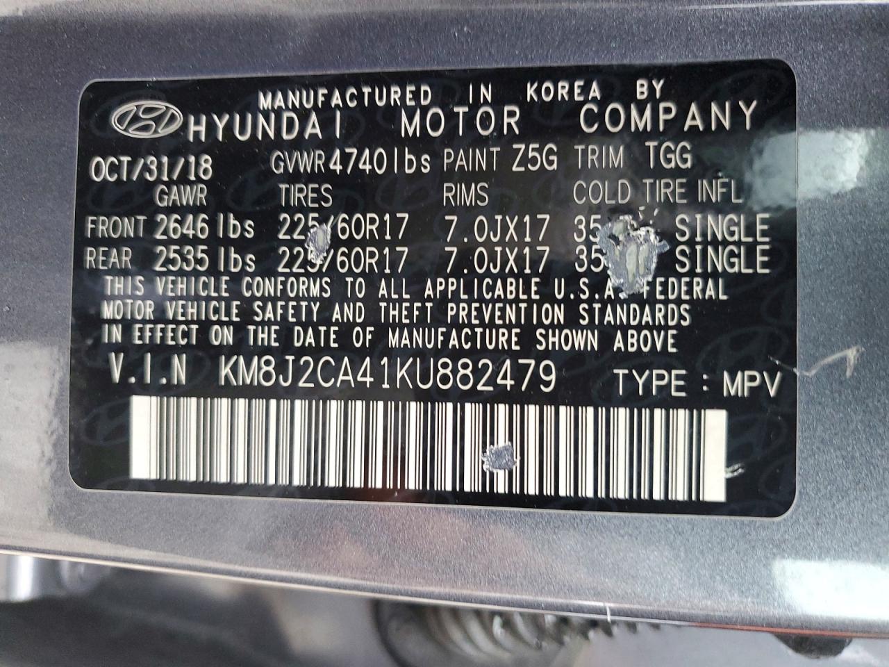 2019 HYUNDAI TUCSON SE photo 25